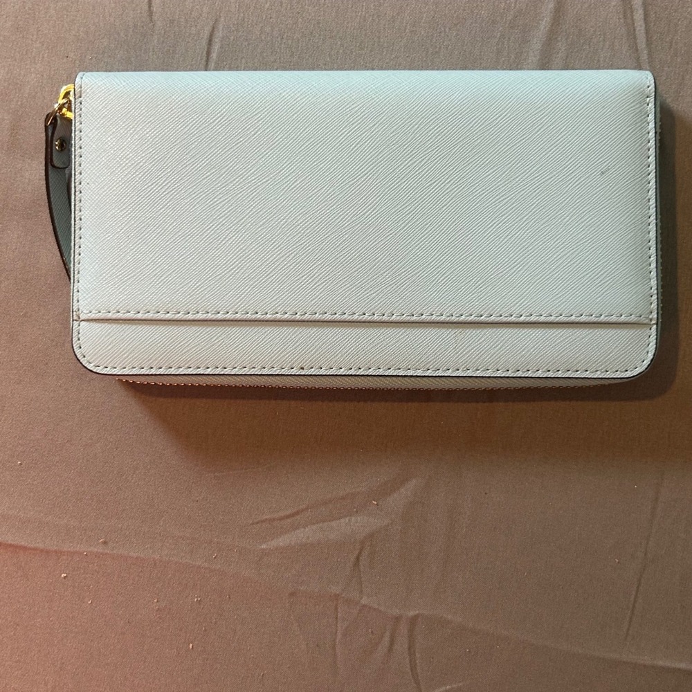 Kate Spade Grace Blue Newbury Lane Neda Wallet Leather Zip Around Saffiano Leath - Picture 2 of 7